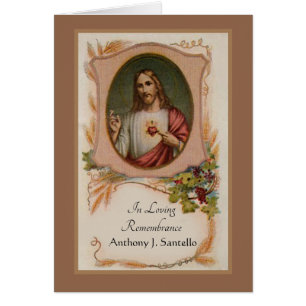 Cartão Oração Funerária Católica & Obrigado Condolências