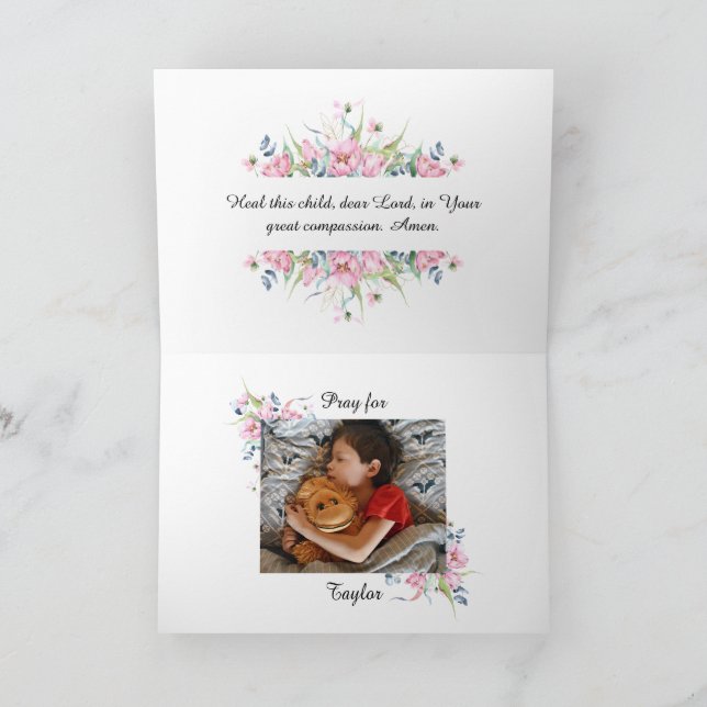 Cartão Oração para Criança Diagnosticada com Cancer (Interior)