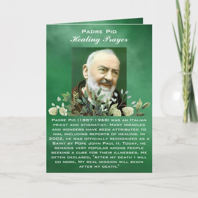 Cartão Oração poderosa para a placa de cura de enfermidad (Frente)