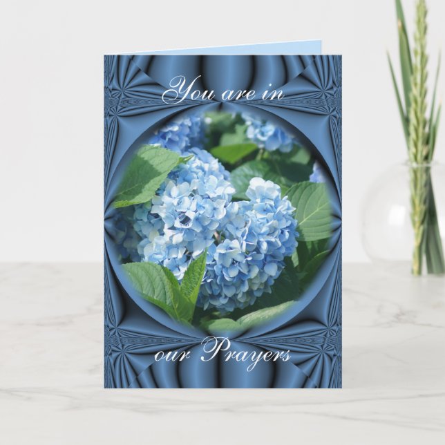 Cartão Orações - hydrangea azul - personalize qualquer oc (Frente)