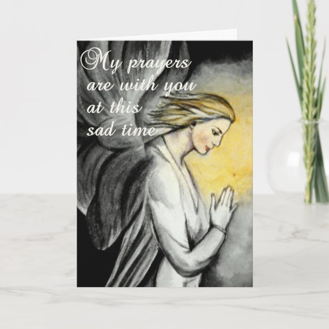 Cartão Orações num momento triste... (Frente)