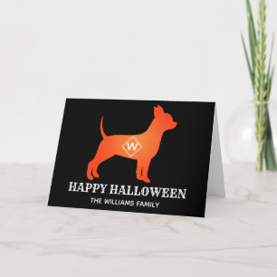 Cartão Orange Chihuahua Happy Halloween Family