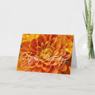 Cartão Orange Chrysanthemum Happy Birthday