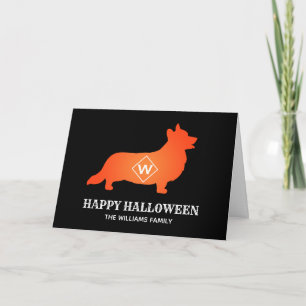 Cartão Orange Corgi Happy Halloween Family
