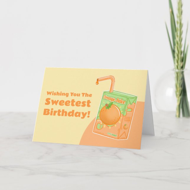 Cartão Orange Juice Box Birthday (Frente)