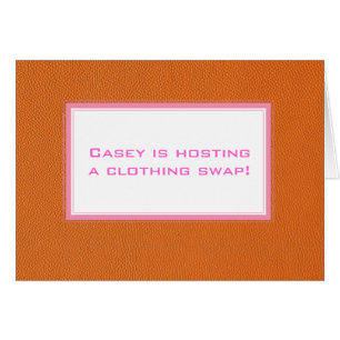 Cartão Orange Leather Look