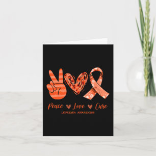 Cartão Orange Lepard Peace Love Cure Leukemia Sensibiliza