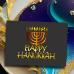 Cartão Orange Menorah Flames Happy Hanukkah Card<br><div class="desc">Itens temáticos de feriado projetados por Umua. Impresso e enviado pela Zazzle ou suas afiliadas.</div>