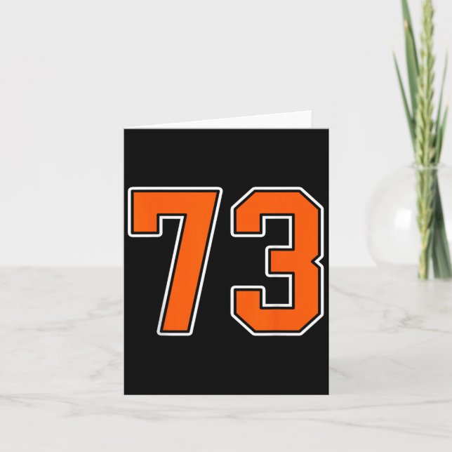 Cartão Orange White Number 73 Jersey Player Uniform #73 (Frente)