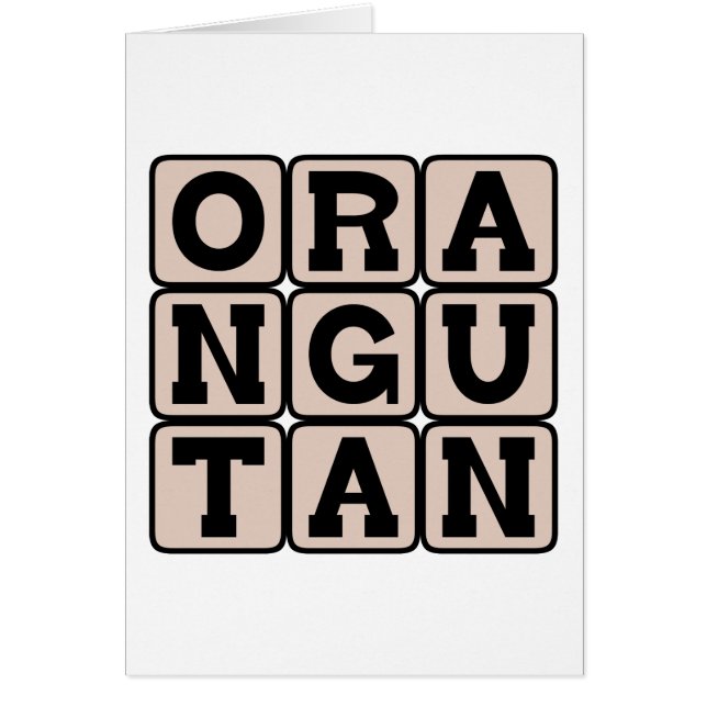 Cartão Orangotango, Grande Macaco Asiático (Frente)