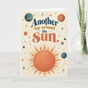 Cartão Órbita Retro ao Redor do Sol de Aniversário