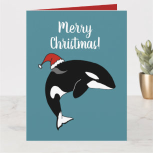 Cartão Orca Baleia Assassina de Natal