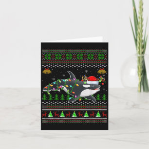 Cartão Orca Baleia Feia de Natal Doce Papai noel Anima