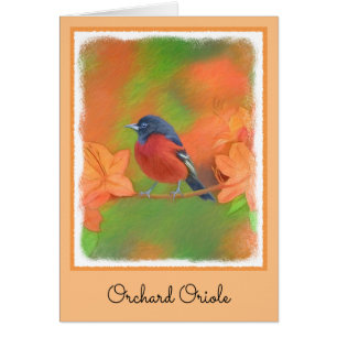 Cartão Orchard Oriole Songbird Pintura Original