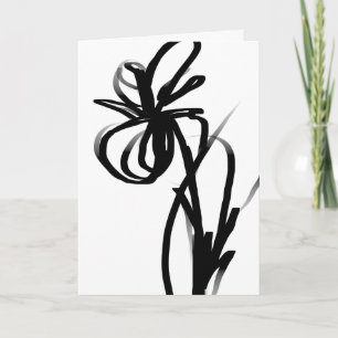 Cartão Orchid Blanc: Abstrato branco e preto