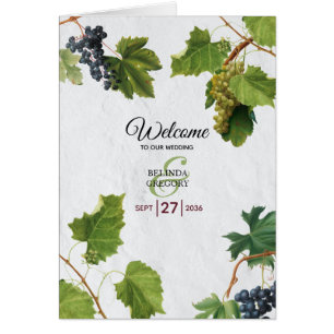 Cartão Ordem de Serviço de Casamento de Uvas da Ilha Greg