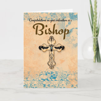 Cartão Ordenação De Bishop parabéns Em Pergaminho