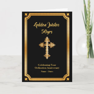 Cartão Ordenação do Jubileu do ouro 50º Sacerdote do A