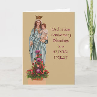 Cartão Ordenação do Padre Aniversário Beneficia Mary