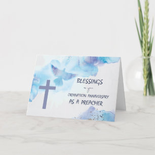 Cartão Ordenação do Pastor Abençoa Roxo 