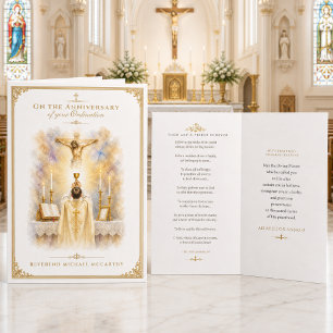 Cartão Ordenação Sacerdotal Eucarística Bênção Católica