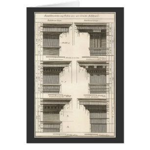 Cartão Ordens de Arquitetura, Entablamentos Antigos