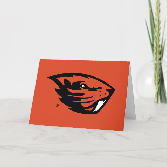 Cartão Oregon State Beavers | Cabeça de castor (Frente)