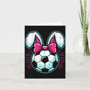 Cartão Orelhas de coelho de bola de futebol da Páscoa arc