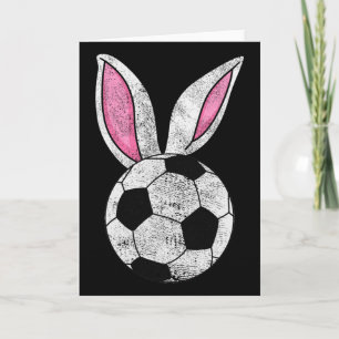 Cartão Orelhas de Coelho Futebol Feliz Páscoa Meninos Men