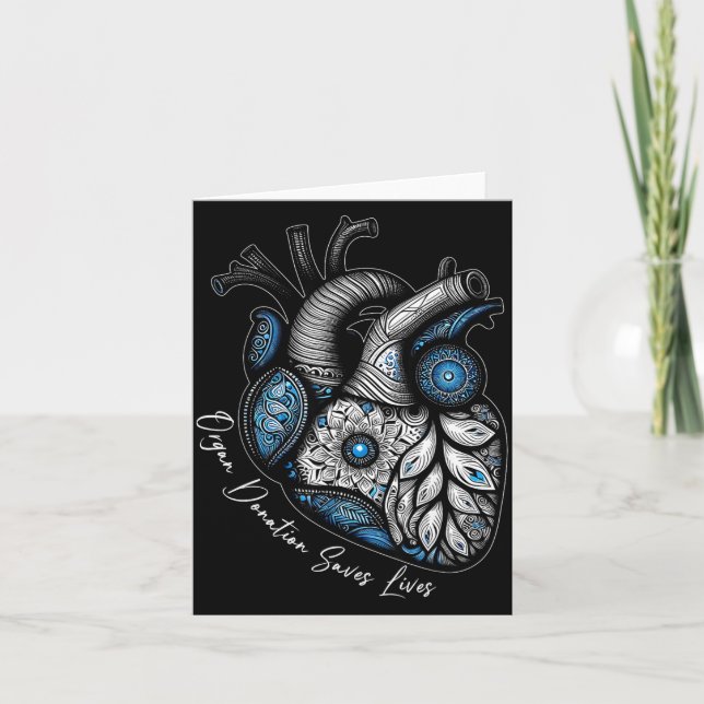 Cartão Organ Donation Saves Lives Heart Transplant Cardia (Frente)