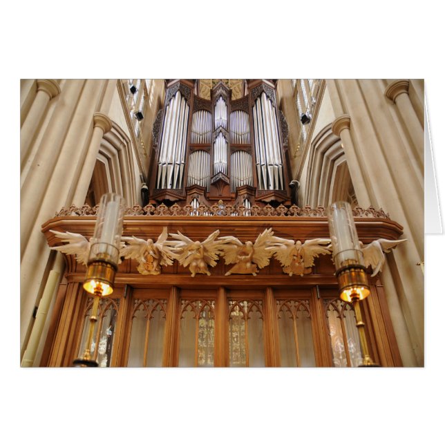 Cartão Órgão de Tubos da Abadia de Bath Inglaterra (Frente Horizontal)