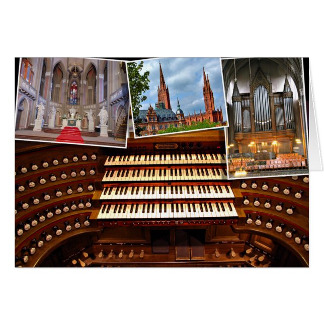 Cartão órgão de Wiesbaden e Marktkirche (Frente Horizontal)
