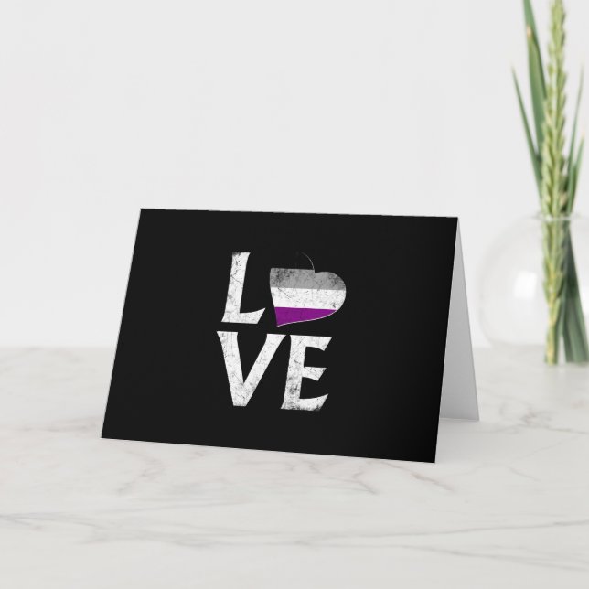 Cartão Orgulho Asexual Assaltado Amor (Frente)
