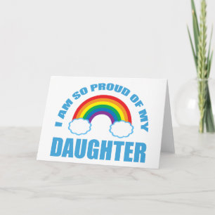Cartão Orgulho da minha filha Rainbow Orgulho gay Pai
