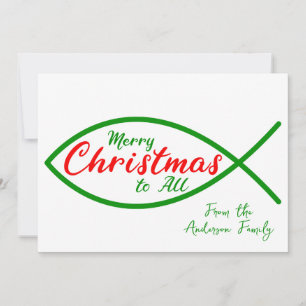 Cartão Orgulho de Peixe Cristão de Natal Religioso