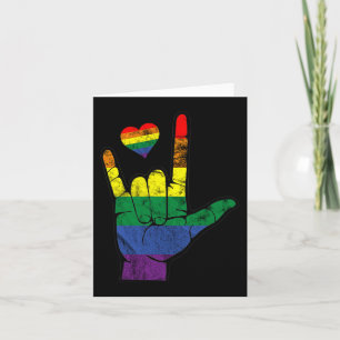 Cartão Orgulho gay ASL - Linguagens de sinais LGBT Defici