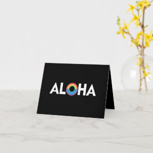 Cartão Orgulho LGBTQ Ilha do Arco-íris Havaí Aloha