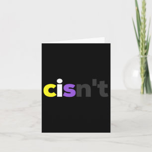 Cartão Orgulho Lgbtq Não Binário Cisnt - Funny Cisnt Lgbt