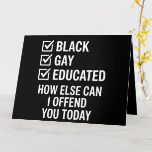 Cartão Orgulho Negro Gay Engraçado Apoia Direitos LGBTQ