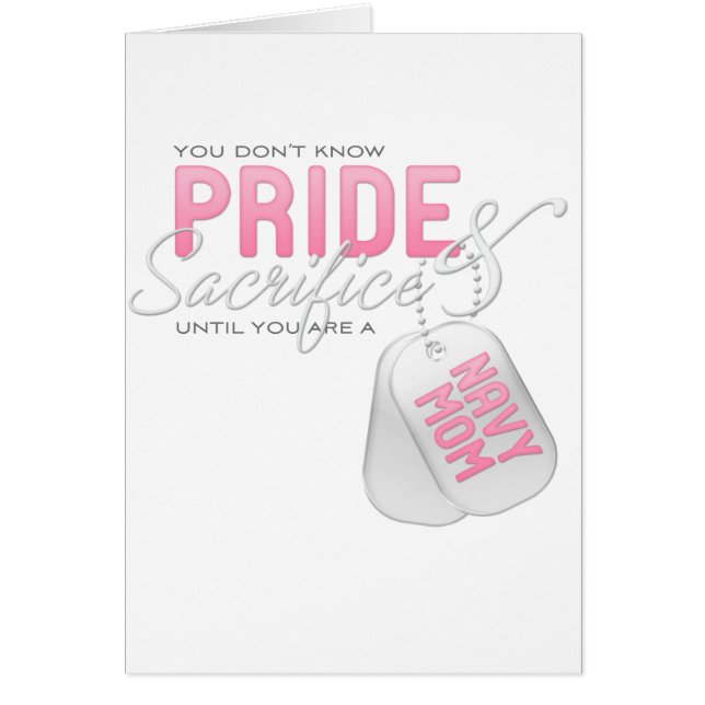 Cartão Orgulho & sacrifício - mamã do marinho (Frente)