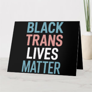 Cartão Orgulho Trans LGBTQ Preto Apoia Vidas Importam Tra