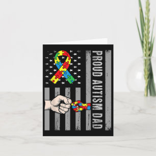 Cartão Orgulhosa Autismo Pai Americano Bandeira Autismo S