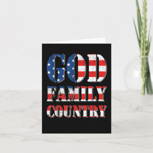Cartão Orgulhosa Bandeira Americana Deus Família País