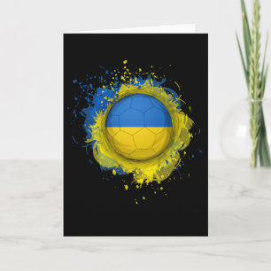 Cartão Orgulhosa Herança Ucrânia Bandeira Futebol Ll