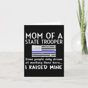 Cartão Orgulhosa Mãe da Polícia Estadual Thin Blue Line A