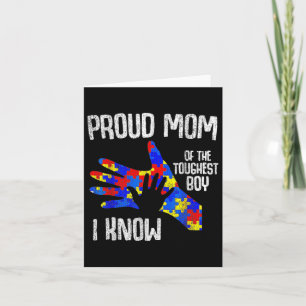 Cartão Orgulhosa Mãe Do Menino Mais Duro Que Conheço Auti