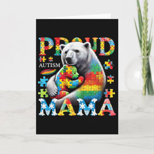Cartão Orgulhosa Mãe Urso Autismo Amor Conscientização Fa