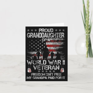 Cartão Orgulhosa neta de um veterano da Segunda Guerra Mu