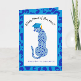 Cartão Orgulhosamente Capítulo Seguinte Leopardo Azul Gra