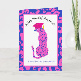 Cartão Orgulhosamente Capítulo Seguinte Rosa Leopardo Gra
